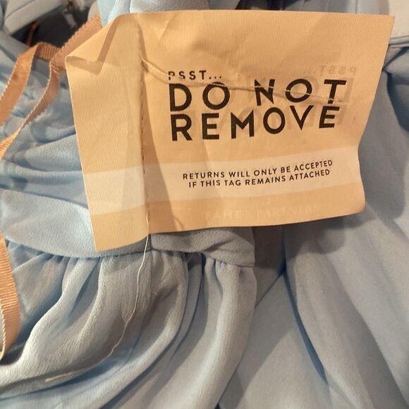 Fame and Partners Powder Blue Halter Ballgown with Split - Picture 12 of 13